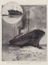 Cólera a bordo de un barco de tropas en Plymouth, el Nubia saliendo al mar por la noche para el funeral de una víctima